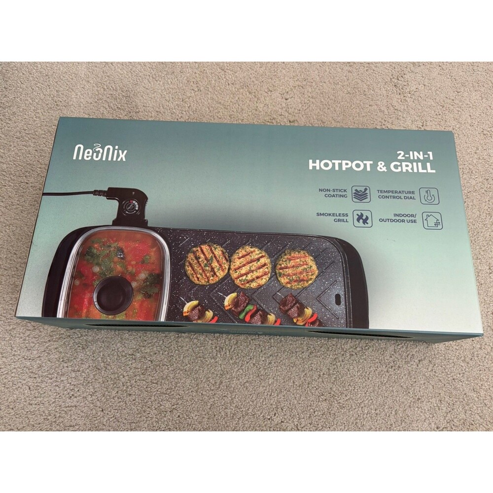 Brand New In Box Neonix 2-In-1 Hotpot And Grill